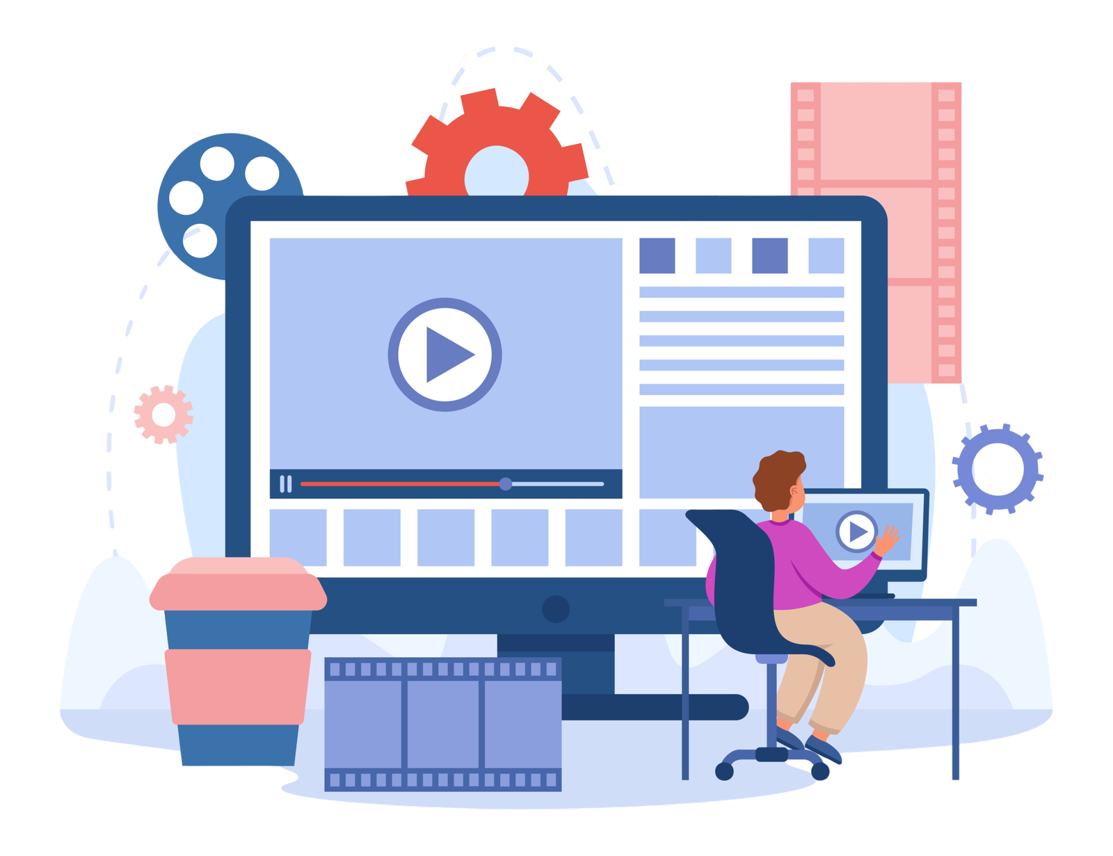 Video Production 13 Content creator editing video footage in studio scaled