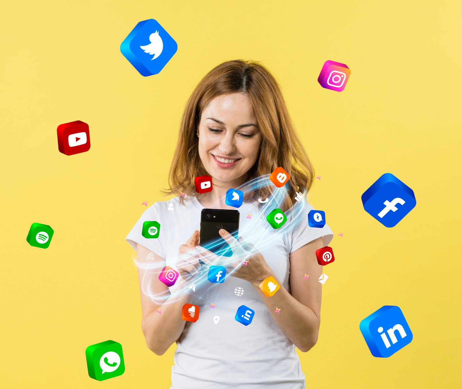 Social Media Management 17 front view woman holding smartphone scaled e1779558748424
